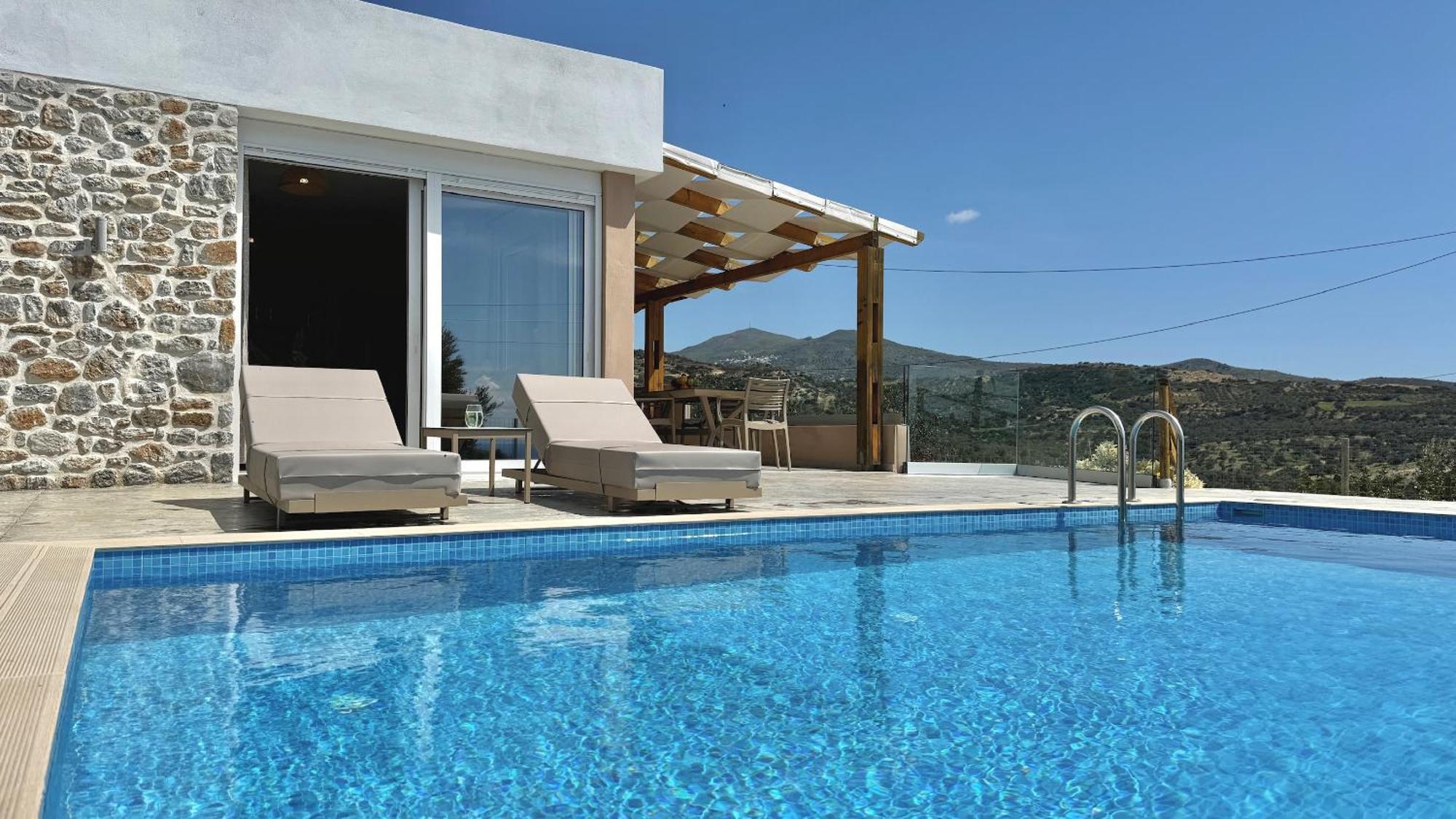 Michael Private Villa, Private Swimming Pool, Garden, Panoramic Sunset Villa Triopetra